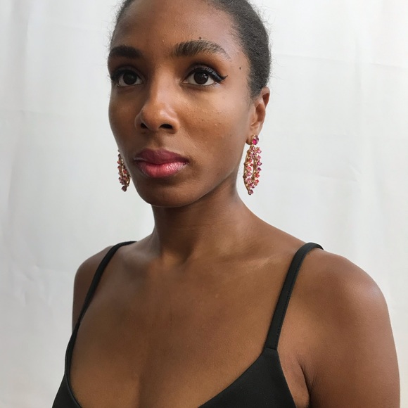 Flower Gold-Tone Drop Earrings - Picture 13 of 14